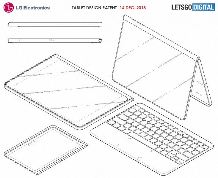 LG готовит планшет с безрамочным экраном и беспроводной клавиатурой
