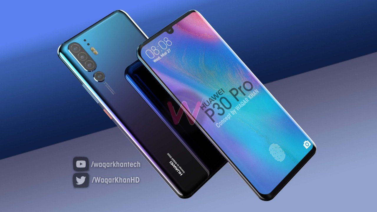 Флагманский камерофон Huawei P30 Pro позирует на новых рендерах