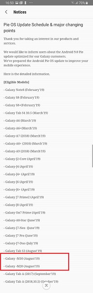 Samsung еще не представила бюджетные смартфоны Galaxy M10 и M20, но уже пообещала выпустить для них Android 9.0 Pie… в августе