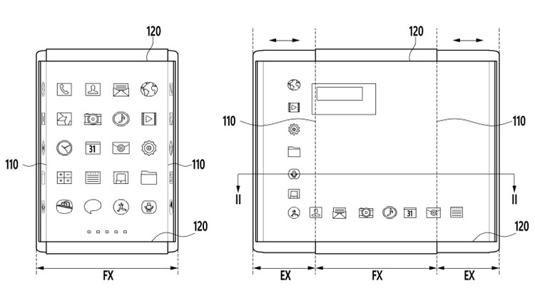 Samsung проектирует смартфон с расширяемым дисплеем