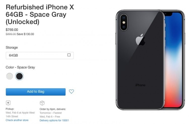 Поступили в продажу восстановленные iPhone X по цене от 9