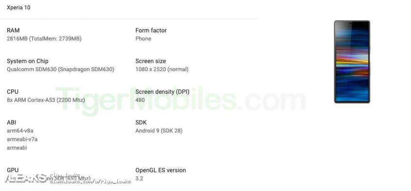 Основные характеристики смартфонов Sony Xperia 10 и Xperia 10 Plus подтверждены Google Play Console