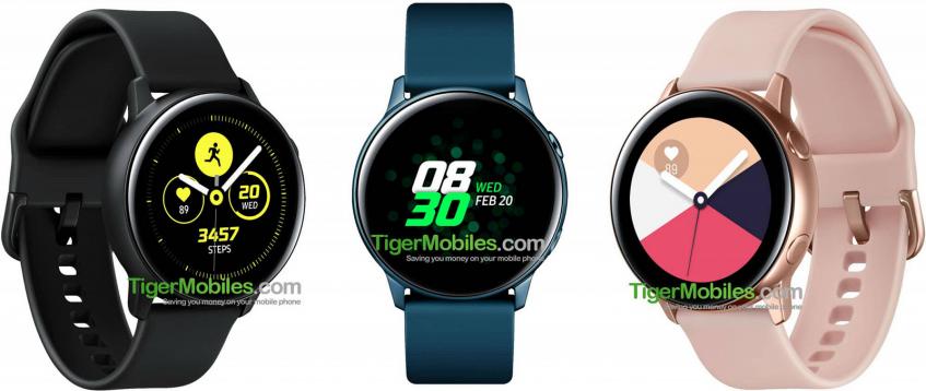 Умные часы Samsung Galaxy Sport без вращающегося безеля показаны в трёх цветах 