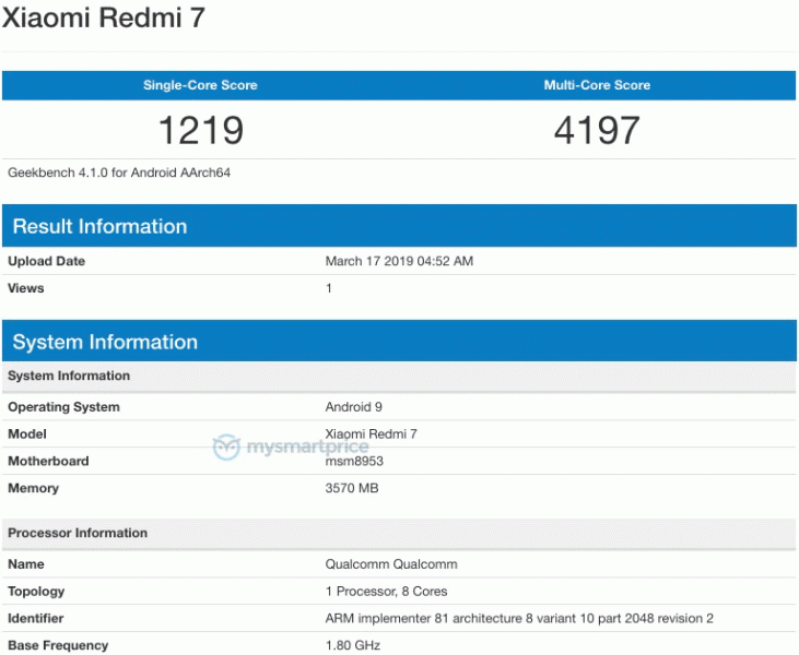 Основные характеристики смартфона Redmi 7 подтверждены за сутки до анонса