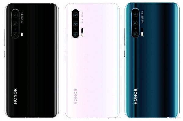 Камерофон Honor 20 Pro в трех цветах показан на новом изображении