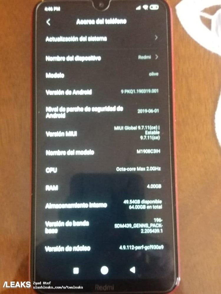 В Сети появились фото Redmi 8A со Snapdragon 439 и батареей на 5000 мА·ч