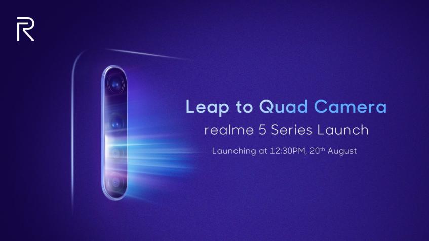 Официально: Realme 5 с Quad-камерой будет представлен 20 августа