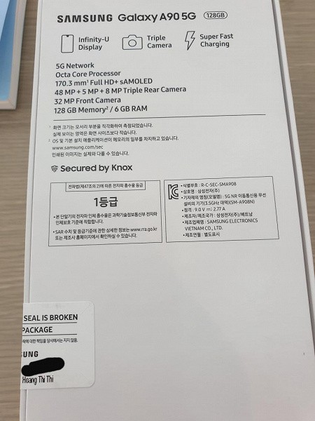 Опубликованы фото коробки бюджетного флагмана Samsung Galaxy A90 5G, подтверждены характеристики 