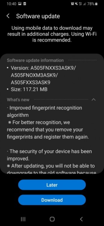 На Samsung Galaxy A50 вышло новое обновление - 2
