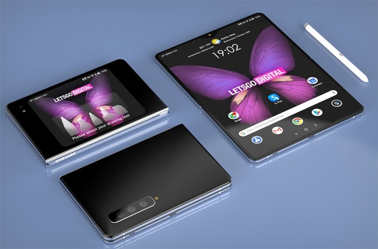 Новый гибкий смартфон Samsung Galaxy Z Fold позирует на рендерах с пером S Pen