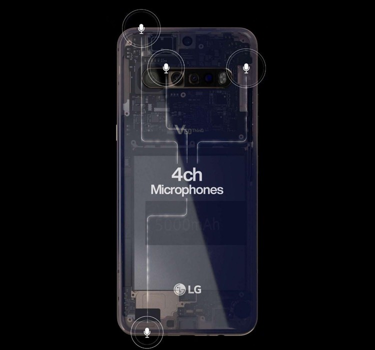 «Утёкшее» изображение смартфона LG V60 ThinQ демонстрирует квадрокамеру и мощную батарею