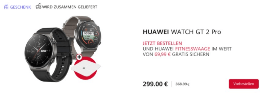 Покупатели Huawei Watch Fit, Watch GT 2 Pro и FreeBuds Pro в Европе получают умные весы в подарок