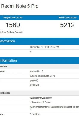 Xiaomi Redmi Note 5 Pro с Android Pie и в версии с другим чипом появился в Geekbench – фото 1