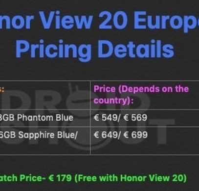 Стали известны европейские цены флагманского смартфона Honor View 20: от 550 евро, но с умными часами Honor Watch Magic в комплекте