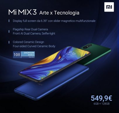 Европейская цена Xiaomi Mi Mix 3