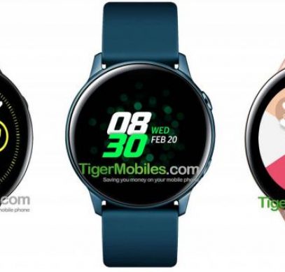 Умные часы Samsung Galaxy Sport без вращающегося безеля показаны в трёх цветах