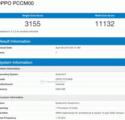 Флагман Oppo на базе SoC Snapdragon 855 показал уверенный результат в Geekbench