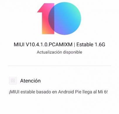 Xiaomi Mi 6 получает обновление до Android 9.0 Pie