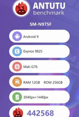 Samsung Galaxy Note 10+ практически не уступает игровому смартфону Black Shark 2 Pro в тесте AnTuTu