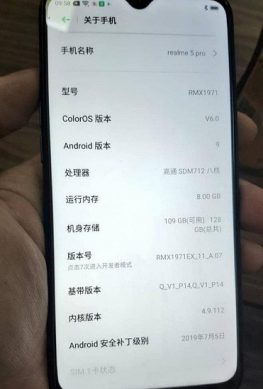 Живое фото Realme 5 Pro