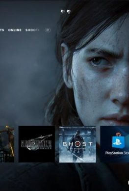 Главное меню PlayStation 5 на примере ожидаемой игры The Last of Us Part II