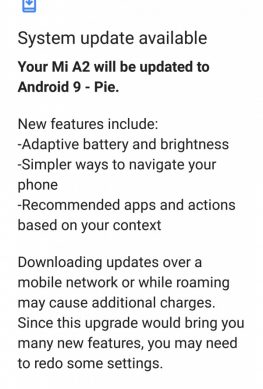 Xiaomi Mi A2 получает стабильную Android 9 Pie