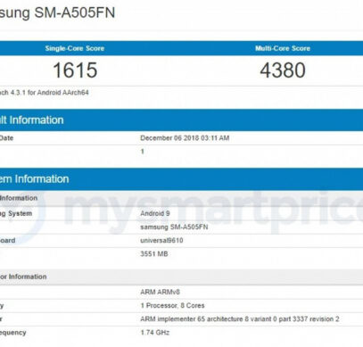 Смартфон Samsung Galaxy A50 получил SoC Exynos 9610, 4 ГБ оперативной памяти и Android 9.0 Pie