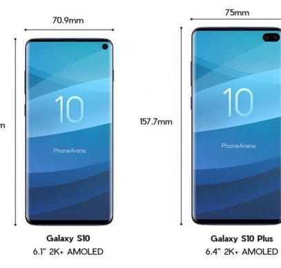 Новые рендеры и габариты Samsung Galaxy S10 и S10+